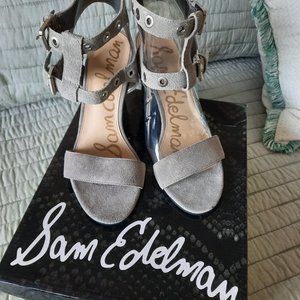 Sam Edelman shoes ,strappy open toes grey 8.5